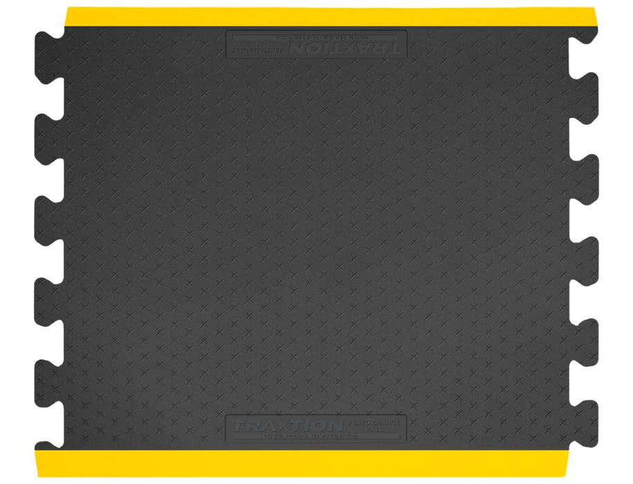 Gray Traxtion mat center piece with yellow safety strip.